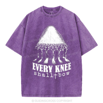 Every Knee Shall Bow Christian Washed T-Shirt