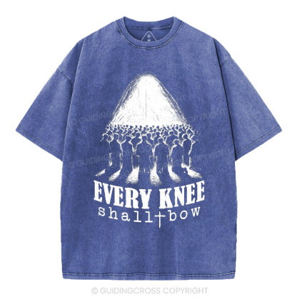 Every Knee Shall Bow Christian Washed T-Shirt