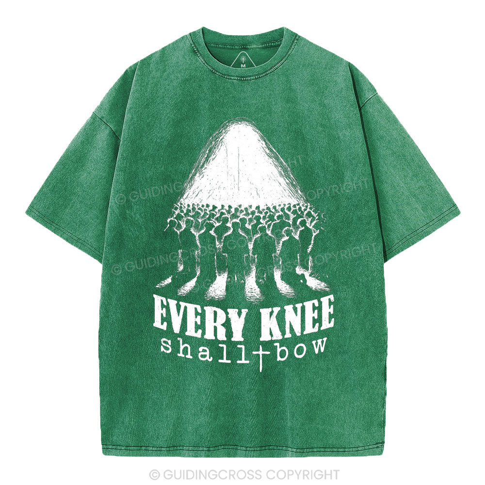 Every Knee Shall Bow Christian Washed T-Shirt