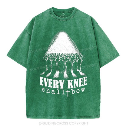 Every Knee Shall Bow Christian Washed T-Shirt
