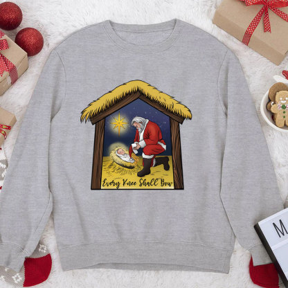 Every Knee Shall Bow Christmas Christian Sweatshirt