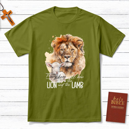 Every Knee Will Bow Before Lion And Lamb Christian T-Shirt