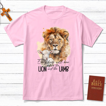 Every Knee Will Bow Before Lion And Lamb Christian T-Shirt