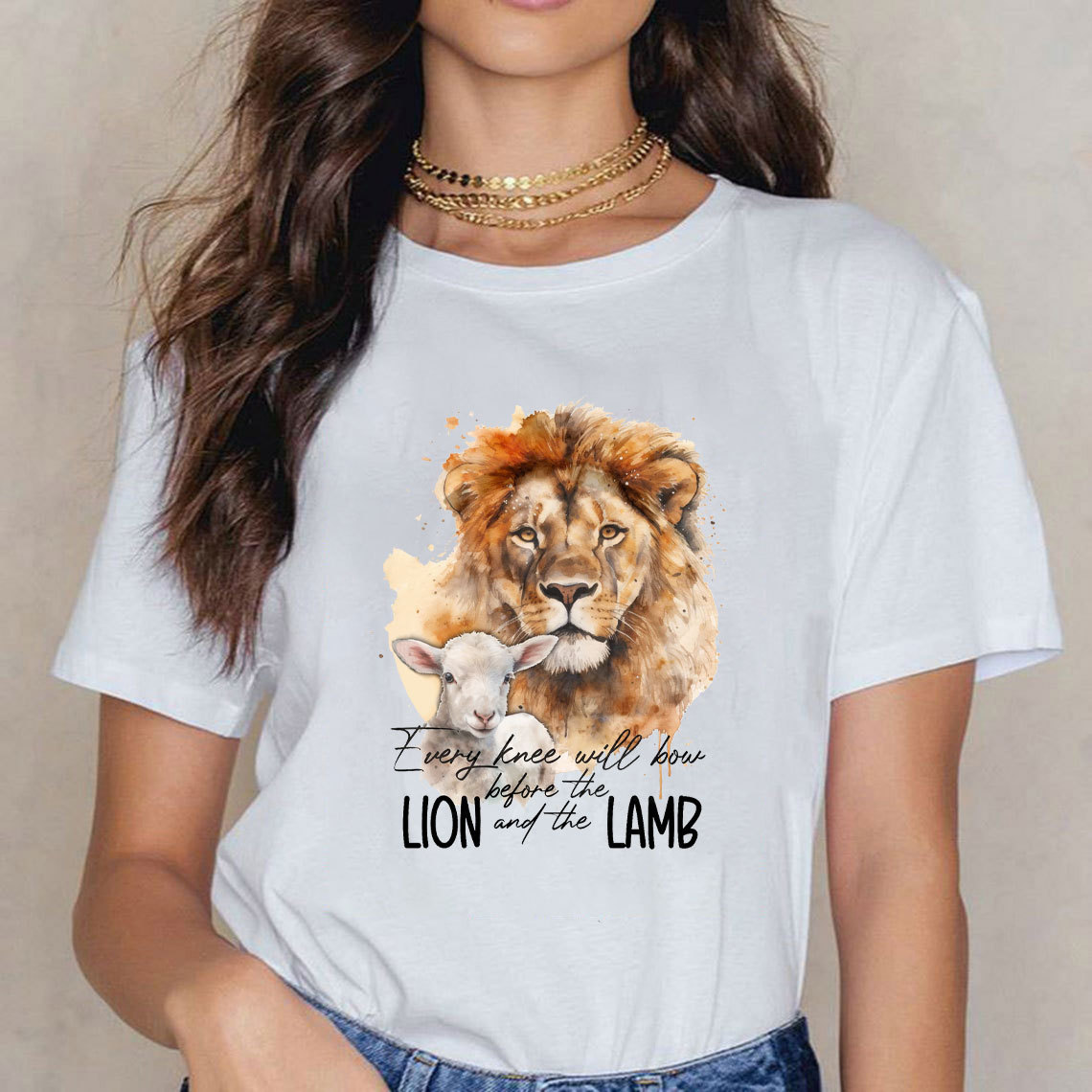 Every Knee Will Bow Before Lion And Lamb Christian T-Shirt