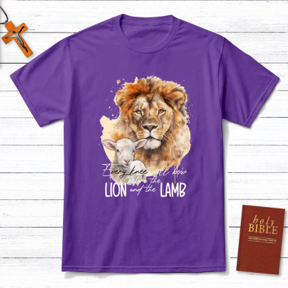 Every Knee Will Bow Before Lion And Lamb Christian T-Shirt