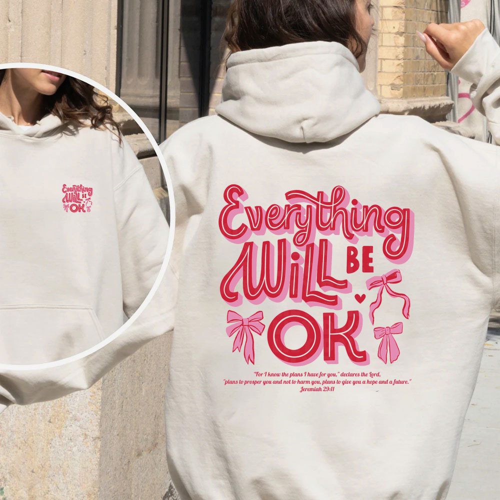 Everything Will Be Ok Christian Fleece Hoodie Set