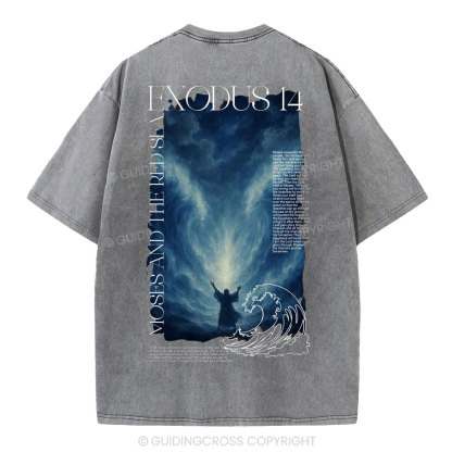 Exodus 14 Christian Washed T-Shirt