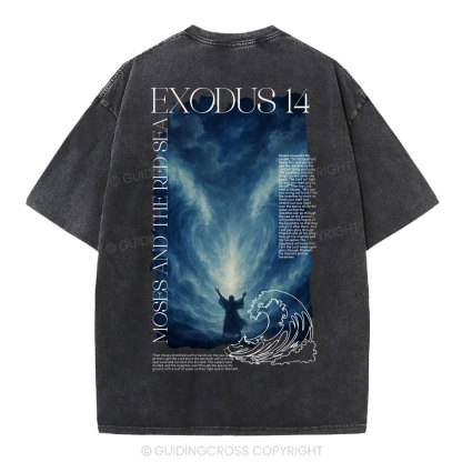 Exodus 14 Christian Washed T-Shirt