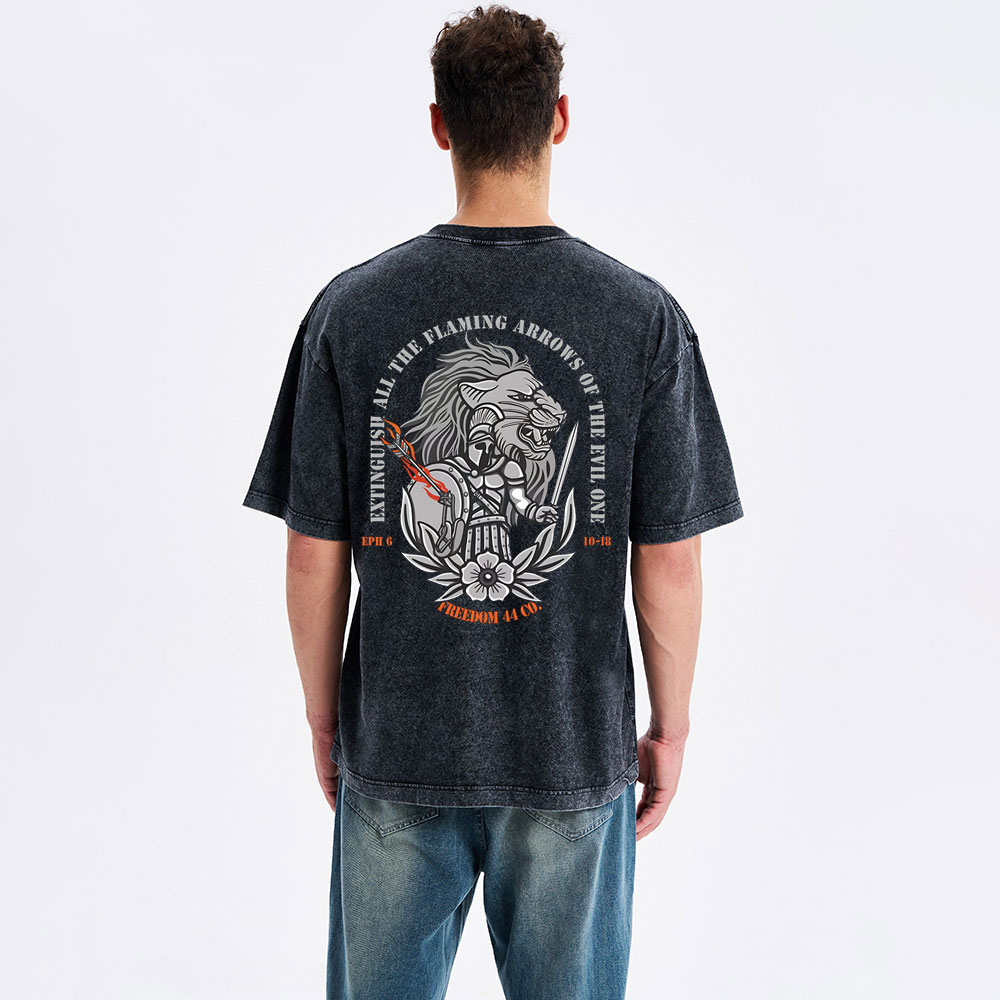 Extingguish All The Flaming Arrows Of The Evil One  Christian Washed T-Shirt