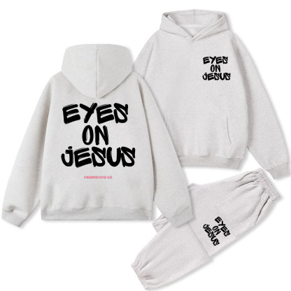Eyes On Jesus Christian Fleece Hoodie Set