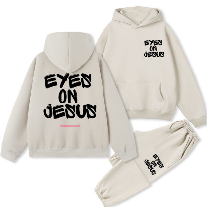 Eyes On Jesus Christian Fleece Hoodie Set