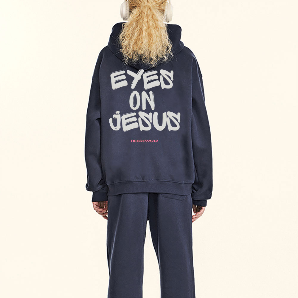 Eyes On Jesus Christian Fleece Hoodie Set