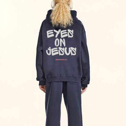 Eyes On Jesus Christian Fleece Hoodie Set