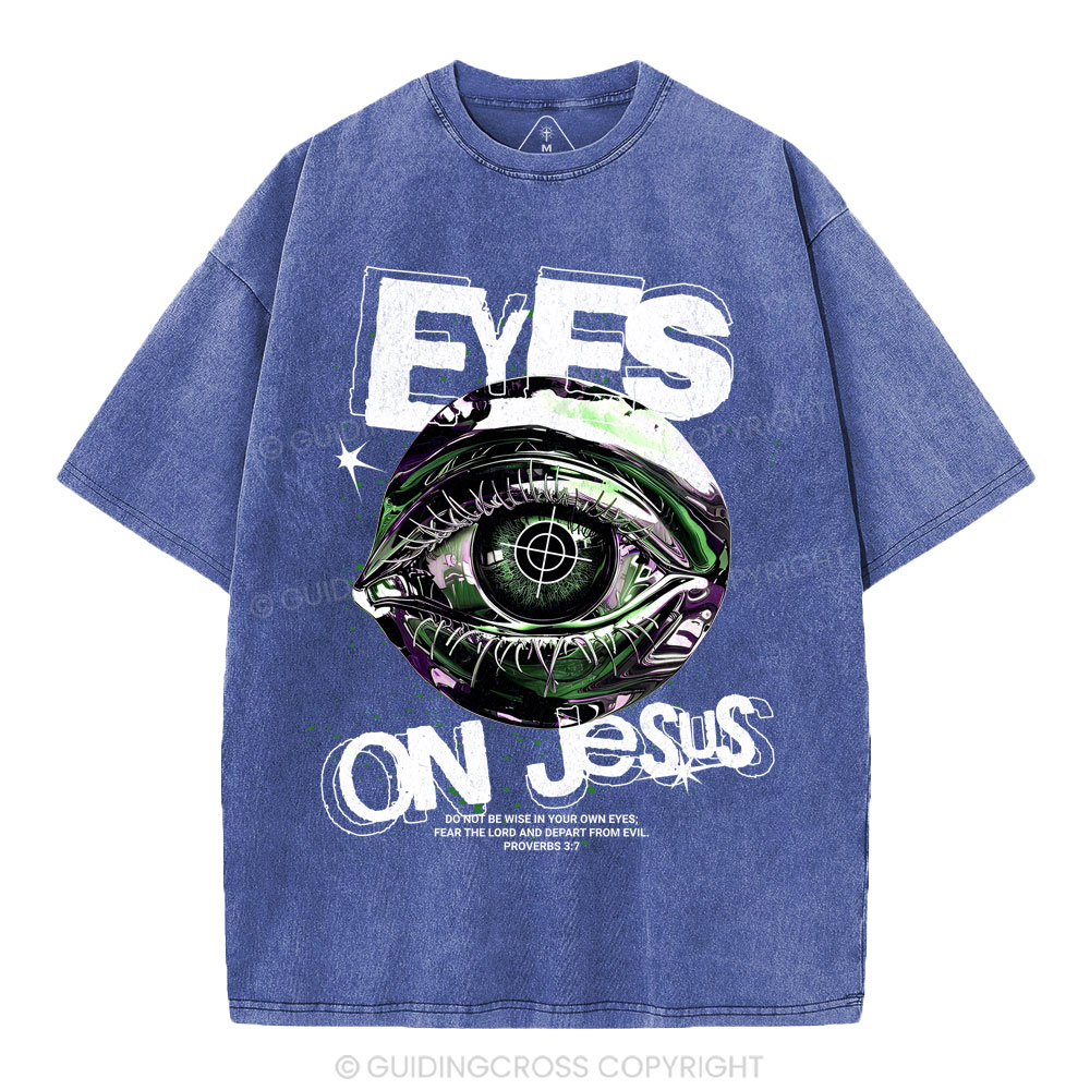 Eyes On Jesus Christian Washed T-Shirt