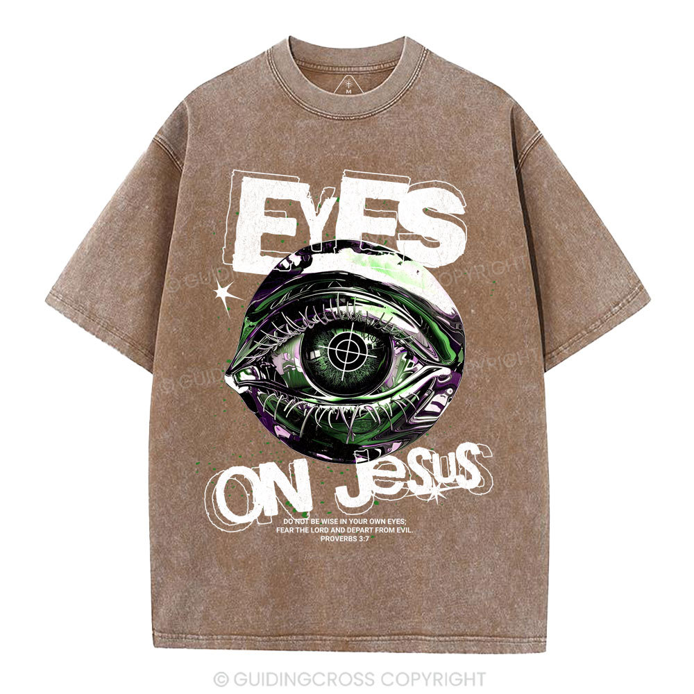 Eyes On Jesus Christian Washed T-Shirt