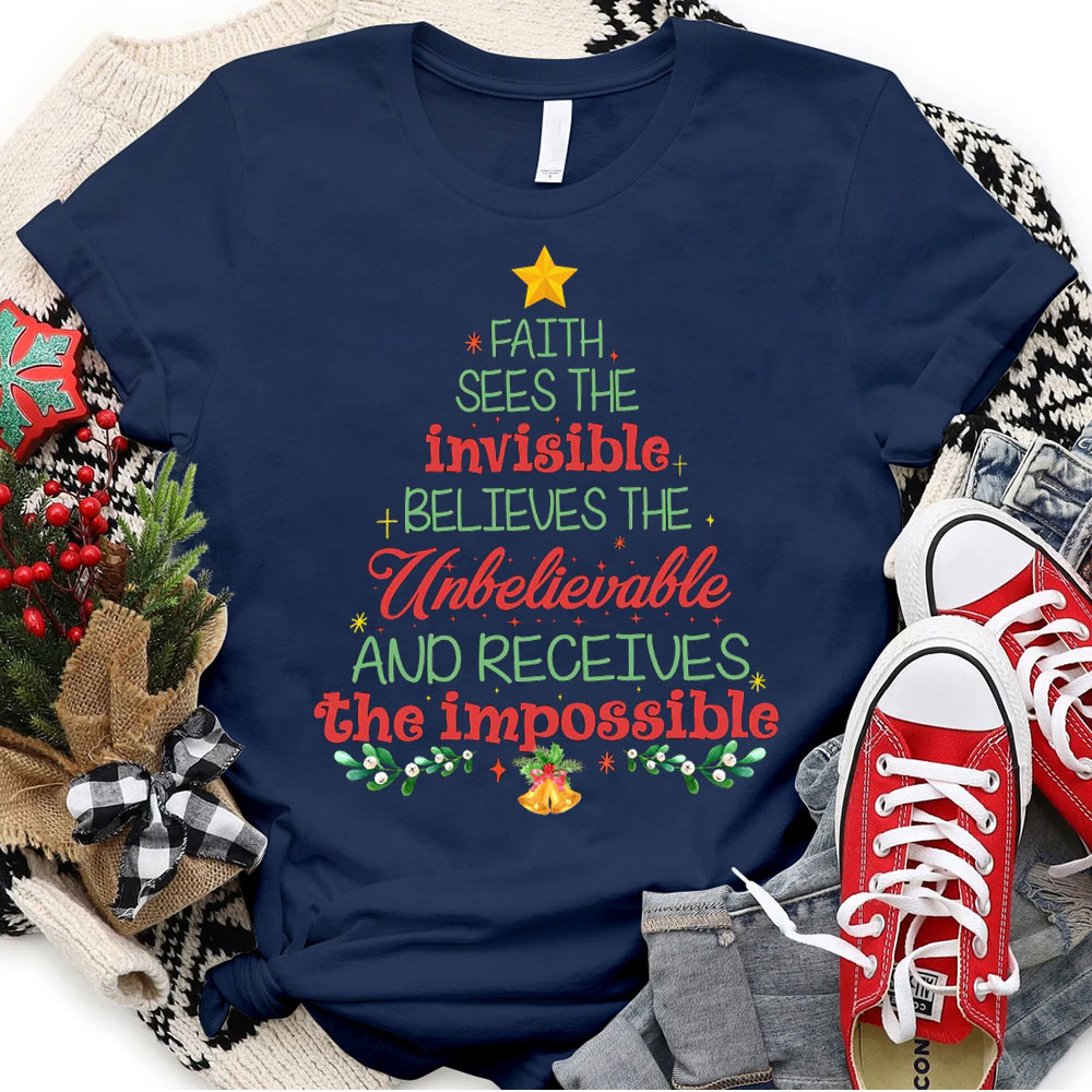 Faith And Believe Christian Christmas T-Shirt
