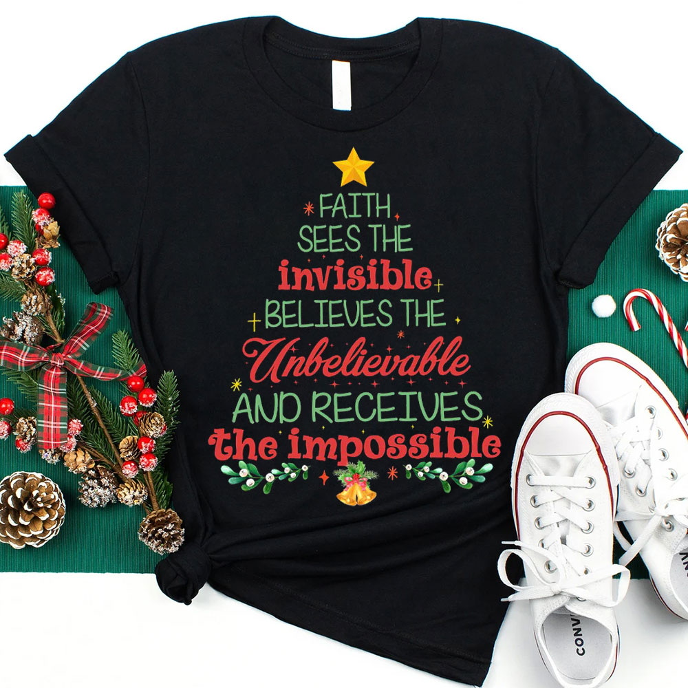 Faith And Believe Christian Christmas T-Shirt