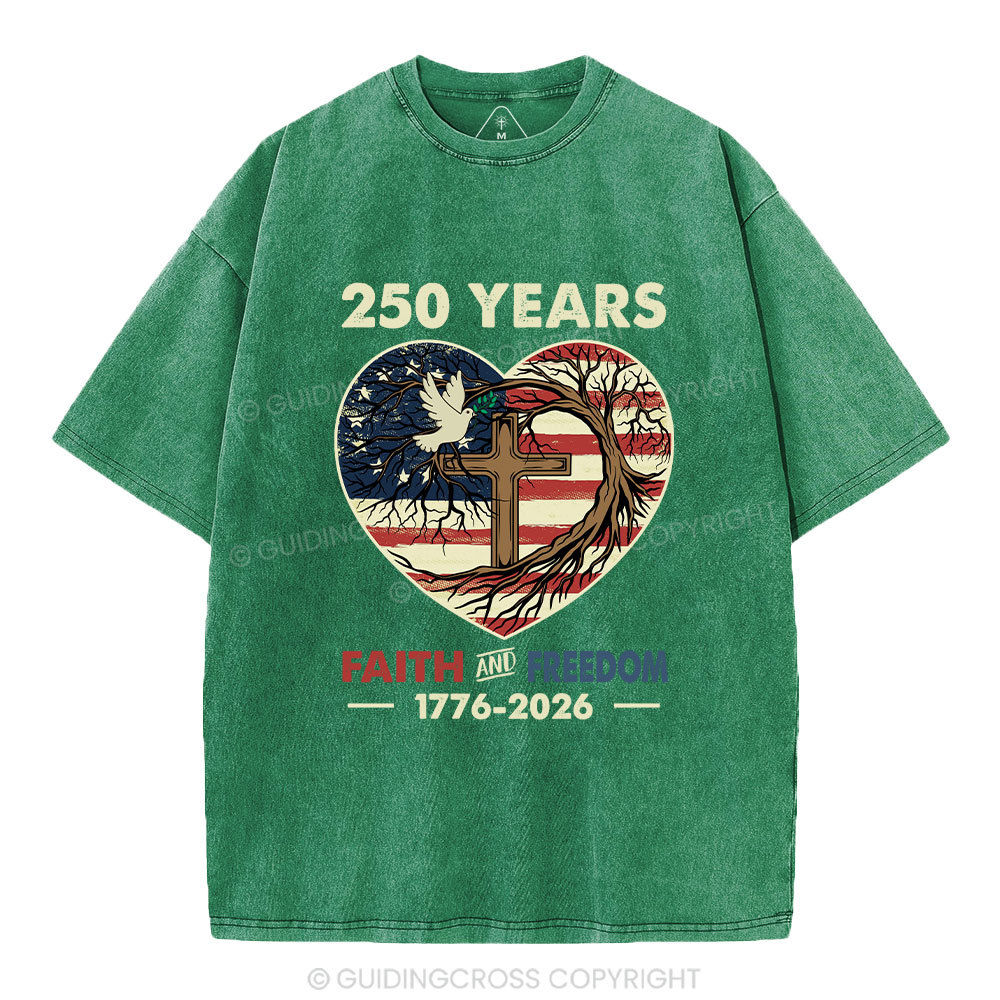 Faith And Freedom Christian Washed T-Shirt