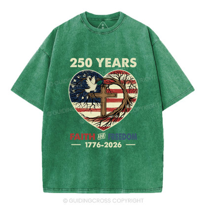 Faith And Freedom Christian Washed T-Shirt