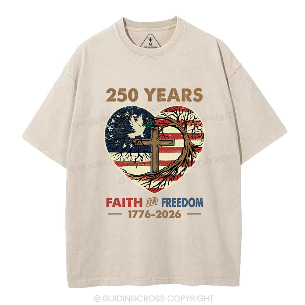 Faith And Freedom Christian Washed T-Shirt