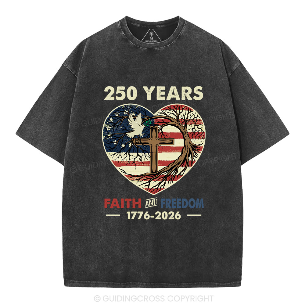 Faith And Freedom Christian Washed T-Shirt