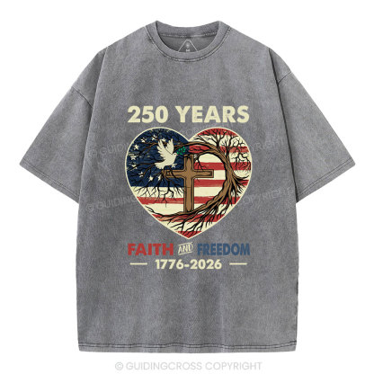Faith And Freedom Christian Washed T-Shirt