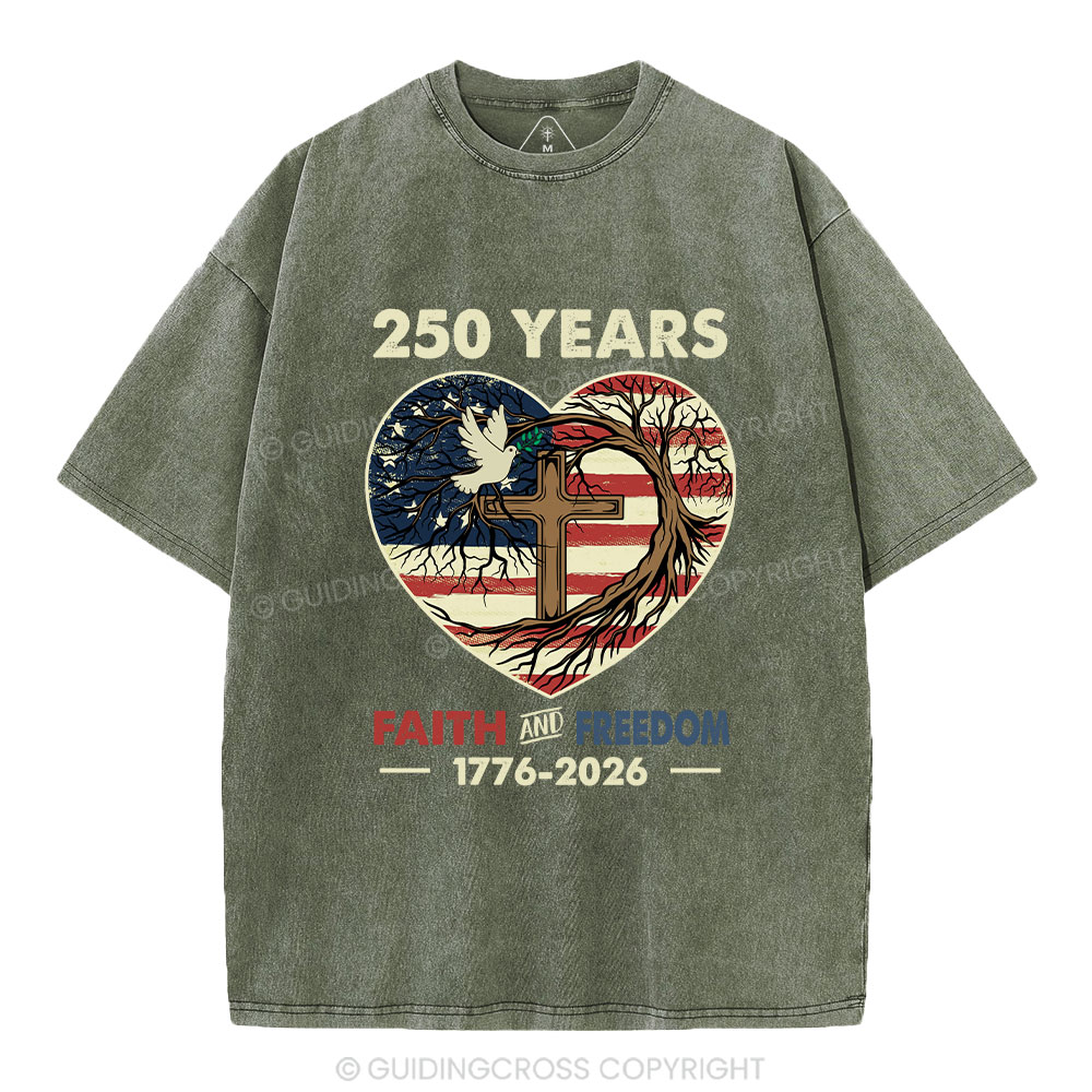 Faith And Freedom Christian Washed T-Shirt