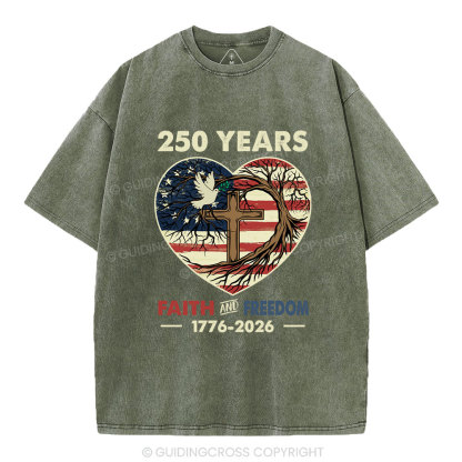 Faith And Freedom Christian Washed T-Shirt