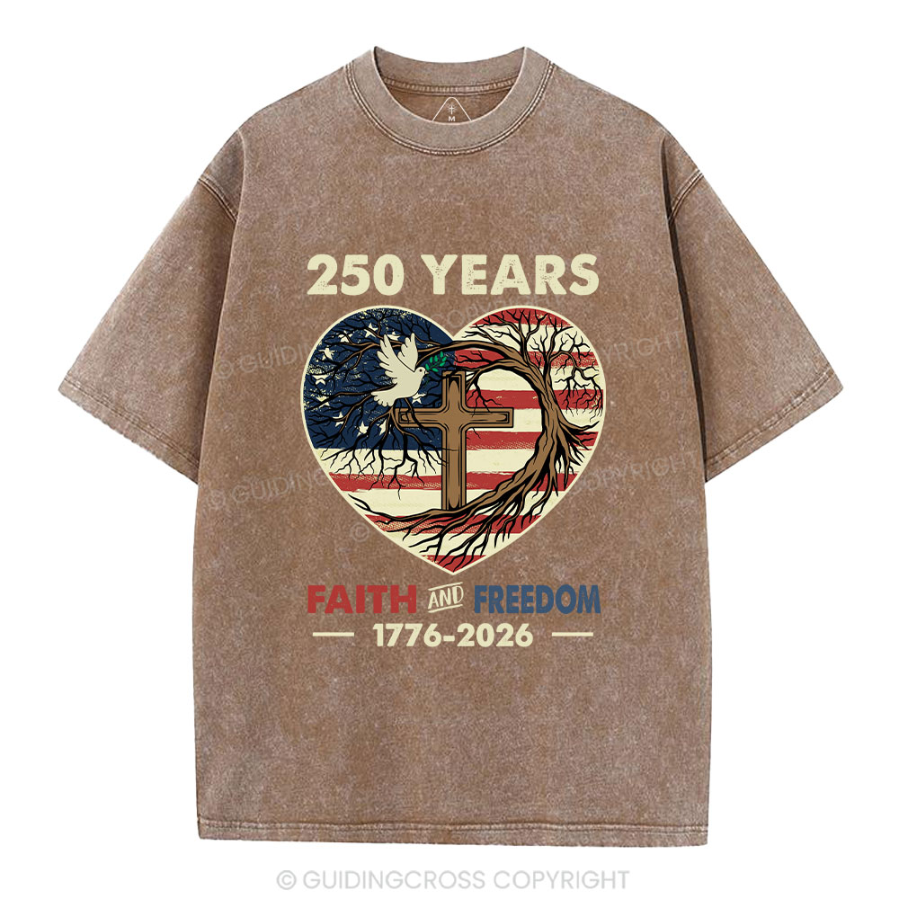 Faith And Freedom Christian Washed T-Shirt