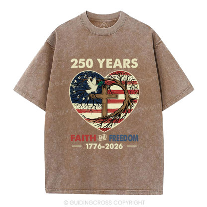 Faith And Freedom Christian Washed T-Shirt