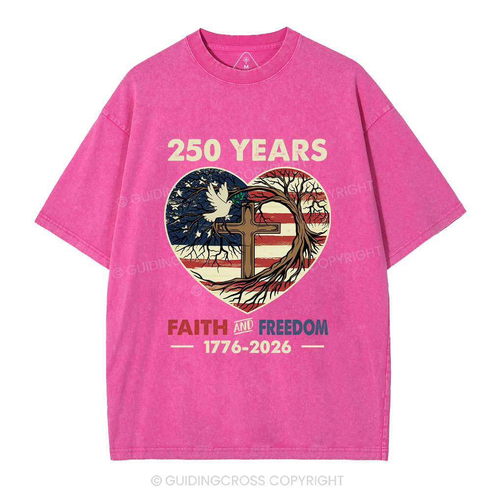 Faith And Freedom Christian Washed T-Shirt
