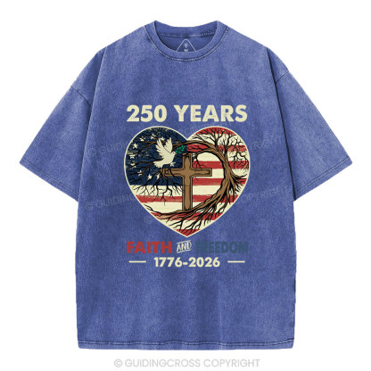 Faith And Freedom Christian Washed T-Shirt