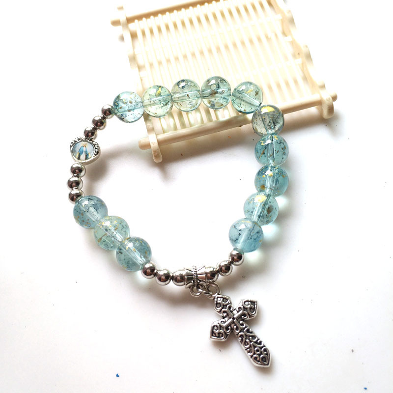 Faith-Based Multicolor Glass Bracelet