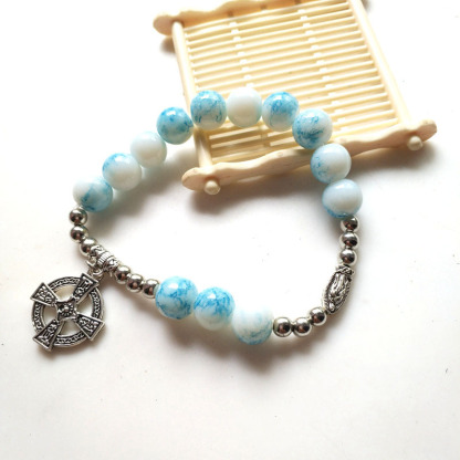 Faith-Based Multicolor Glass Bracelet