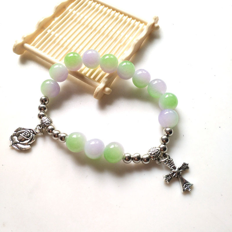 Faith-Based Multicolor Glass Bracelet