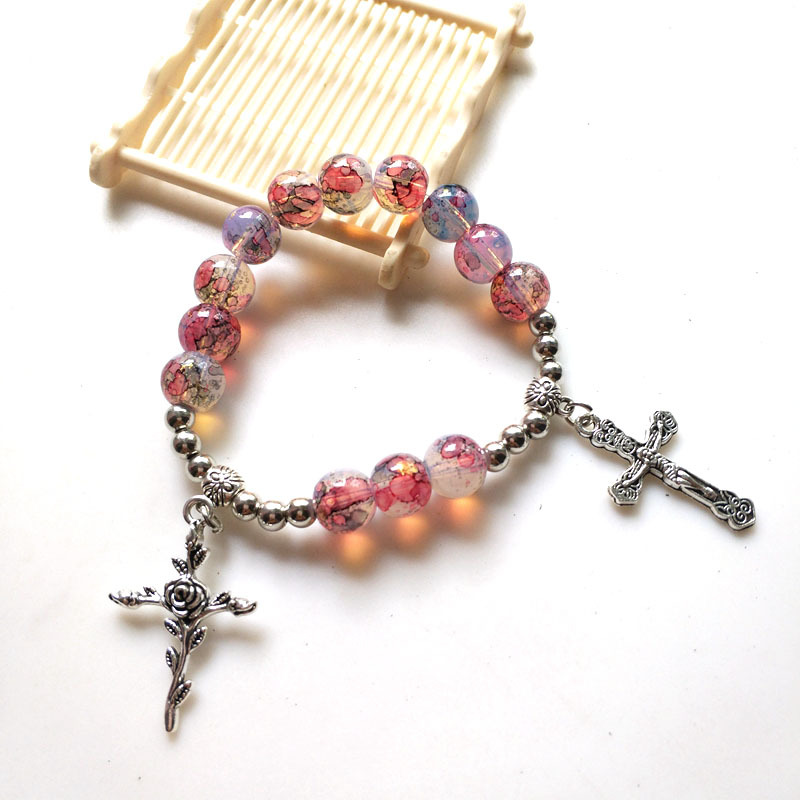 Faith-Based Multicolor Glass Bracelet
