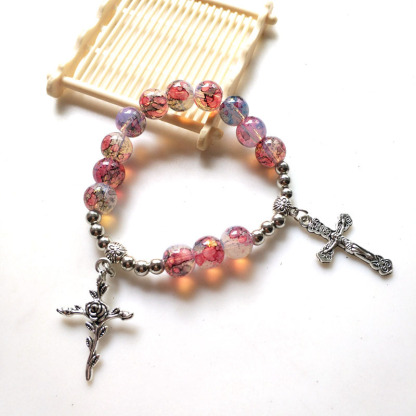 Faith-Based Multicolor Glass Bracelet