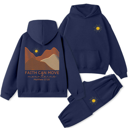 Faith Can Move Montains Christian Premium Fleece Hoodie Set