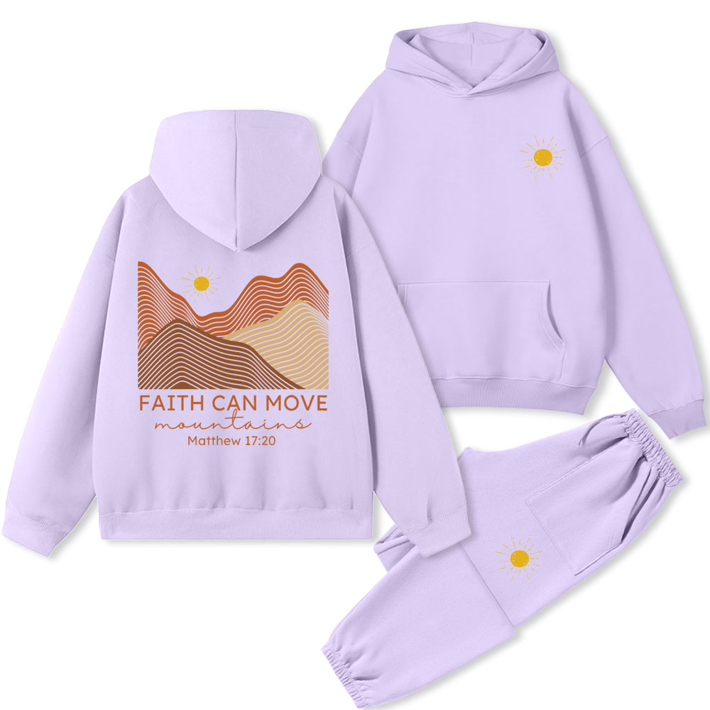 Faith Can Move Montains Christian Premium Fleece Hoodie Set