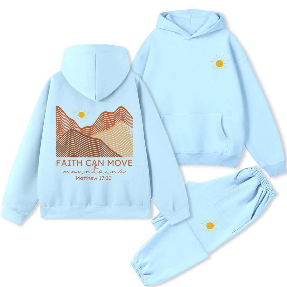 Faith Can Move Montains Christian Premium Fleece Hoodie Set