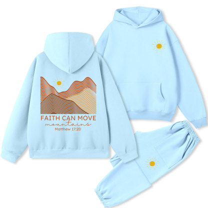 Faith Can Move Montains Christian Premium Fleece Hoodie Set