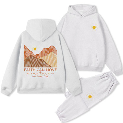 Faith Can Move Montains Christian Premium Fleece Hoodie Set