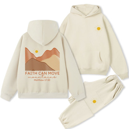 Faith Can Move Montains Christian Premium Fleece Hoodie Set
