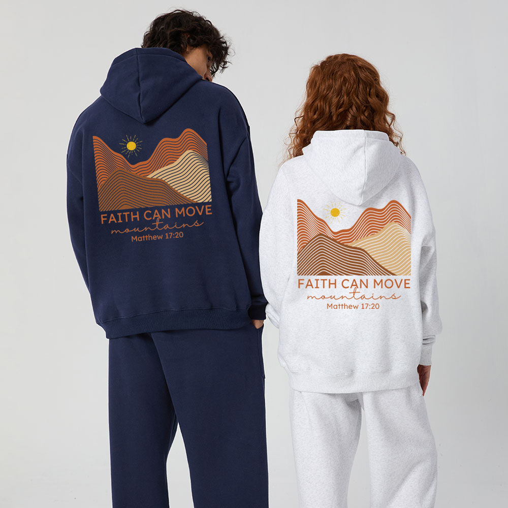 Faith Can Move Montains Christian Premium Fleece Hoodie Set