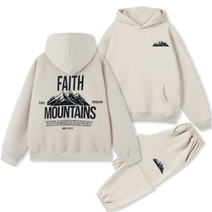 Faith Can Move Mountain Christian Fleece Hoodie Set