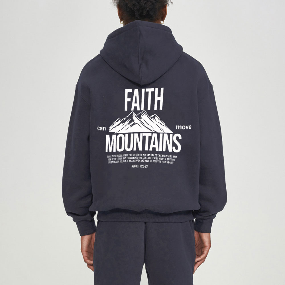 Faith Can Move Mountain Christian Fleece Hoodie Set