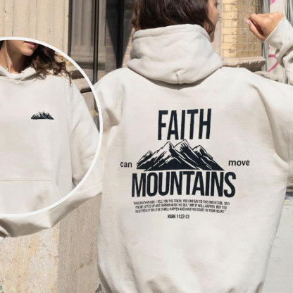 Faith Can Move Mountain Christian Fleece Hoodie Set