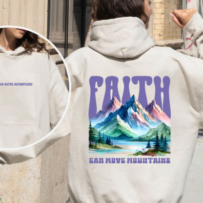 Faith Can Move Mountain Christian Fleece Hoodie Set
