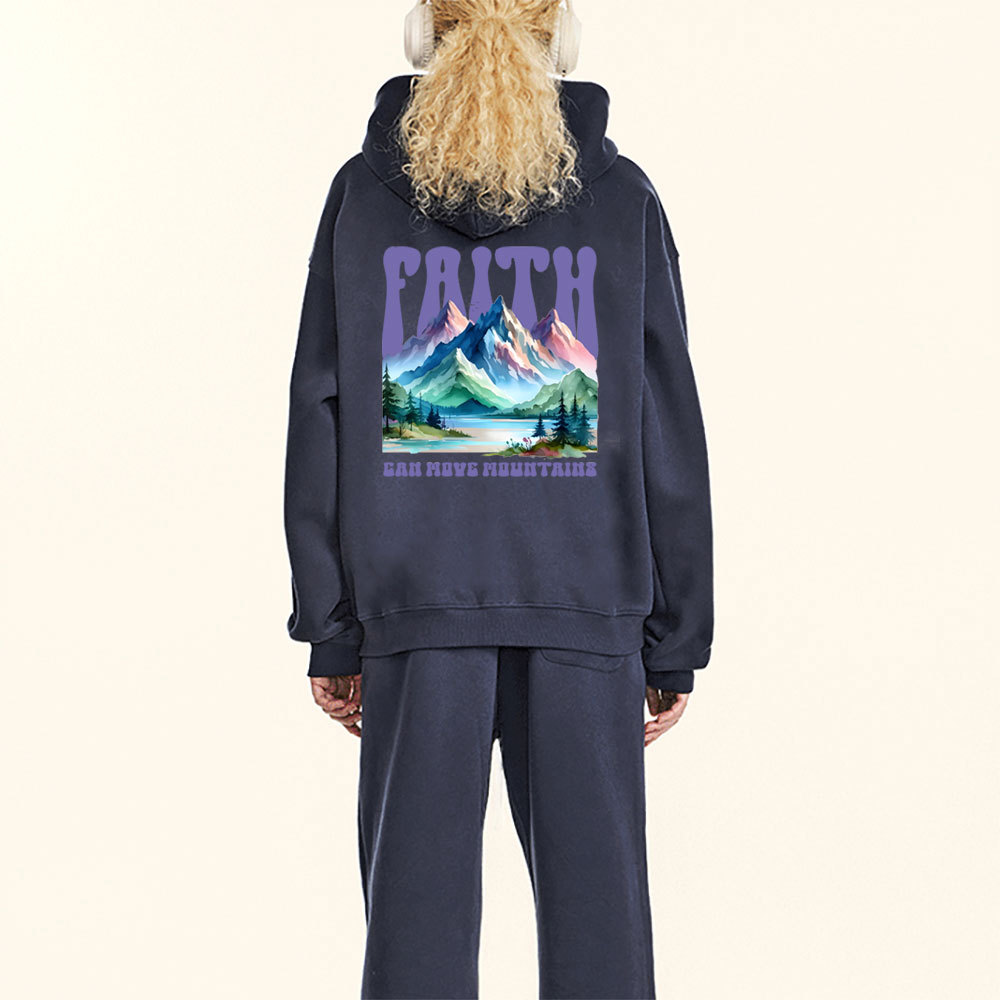 Faith Can Move Mountain Christian Fleece Hoodie Set