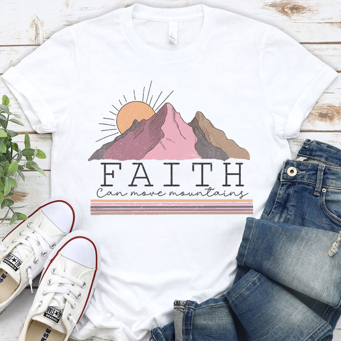 Faith Can Move Mountain Christian T-Shirt